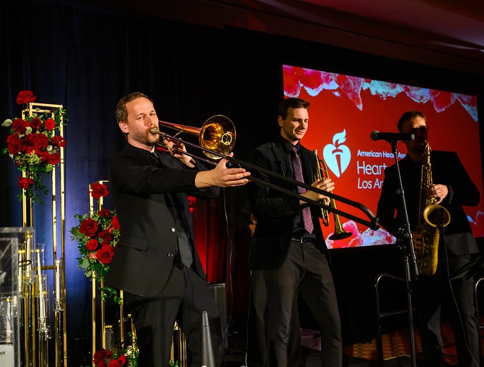 Band playing on stage.